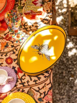 Bandeja decorativa pintada a mano con motivo de abeja Fauna