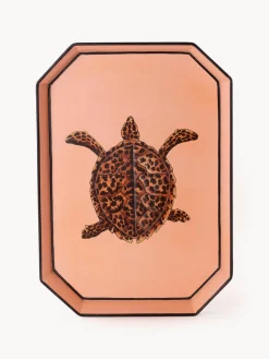 Bandeja decorativa pintada a mano con motivo de tortuga Fauna