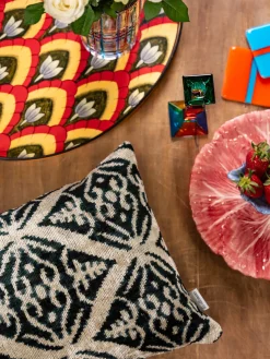 Bandeja decorativa pintada a mano Ikat