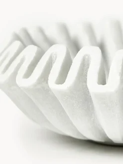 Bol decorativo artesanal de mármol Santorini, Ø 18 cm