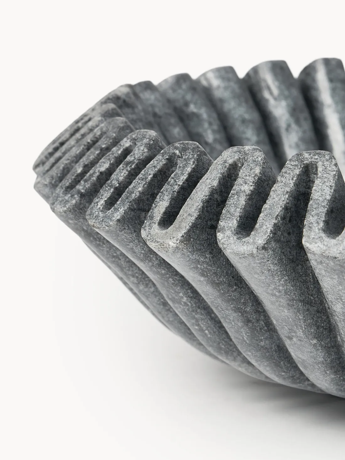 Bol decorativo artesanal de mármol Santorini, Ø 31 cm