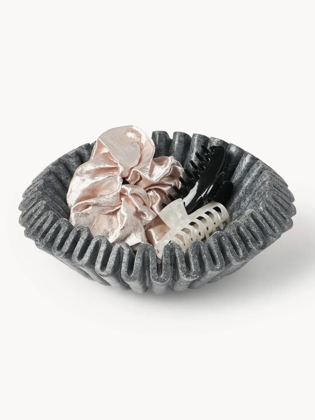 Bol decorativo artesanal de mármol Santorini, Ø 31 cm