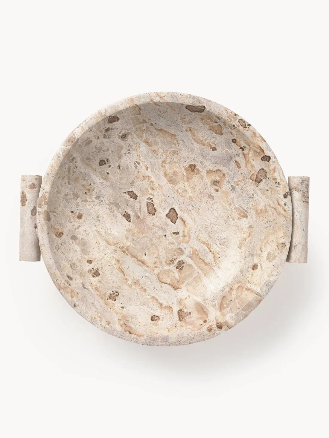 Bol decorativo de mármol Fossil, 10 cm