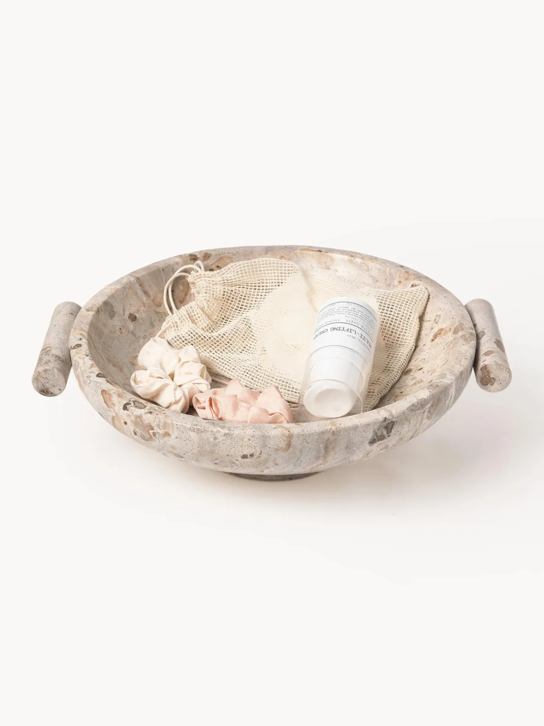 Bol decorativo de mármol Fossil, 10 cm