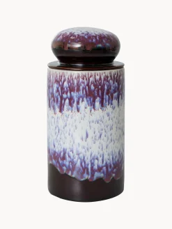 Bote pintado a mano de cerámica 70s