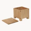 Caja para ajos de madera de roble Bon