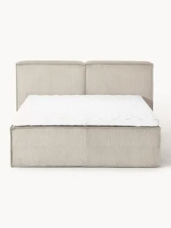 Cama continental de pana Lennon