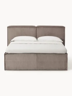 Cama continental de pana Lennon