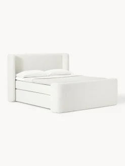 Cama continental en tejido bouclé Perla