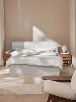 Cama continental en tejido bouclé Lennon