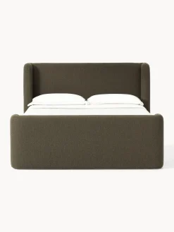 Cama continental en tejido bouclé Perla