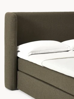 Cama continental en tejido bouclé Perla