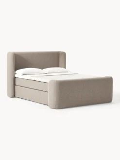 Cama continental en tejido bouclé Perla