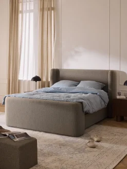 Cama continental en tejido bouclé Perla