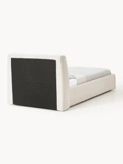 Cama individual en tejido bouclé con espacio de almacenamiento Cloud