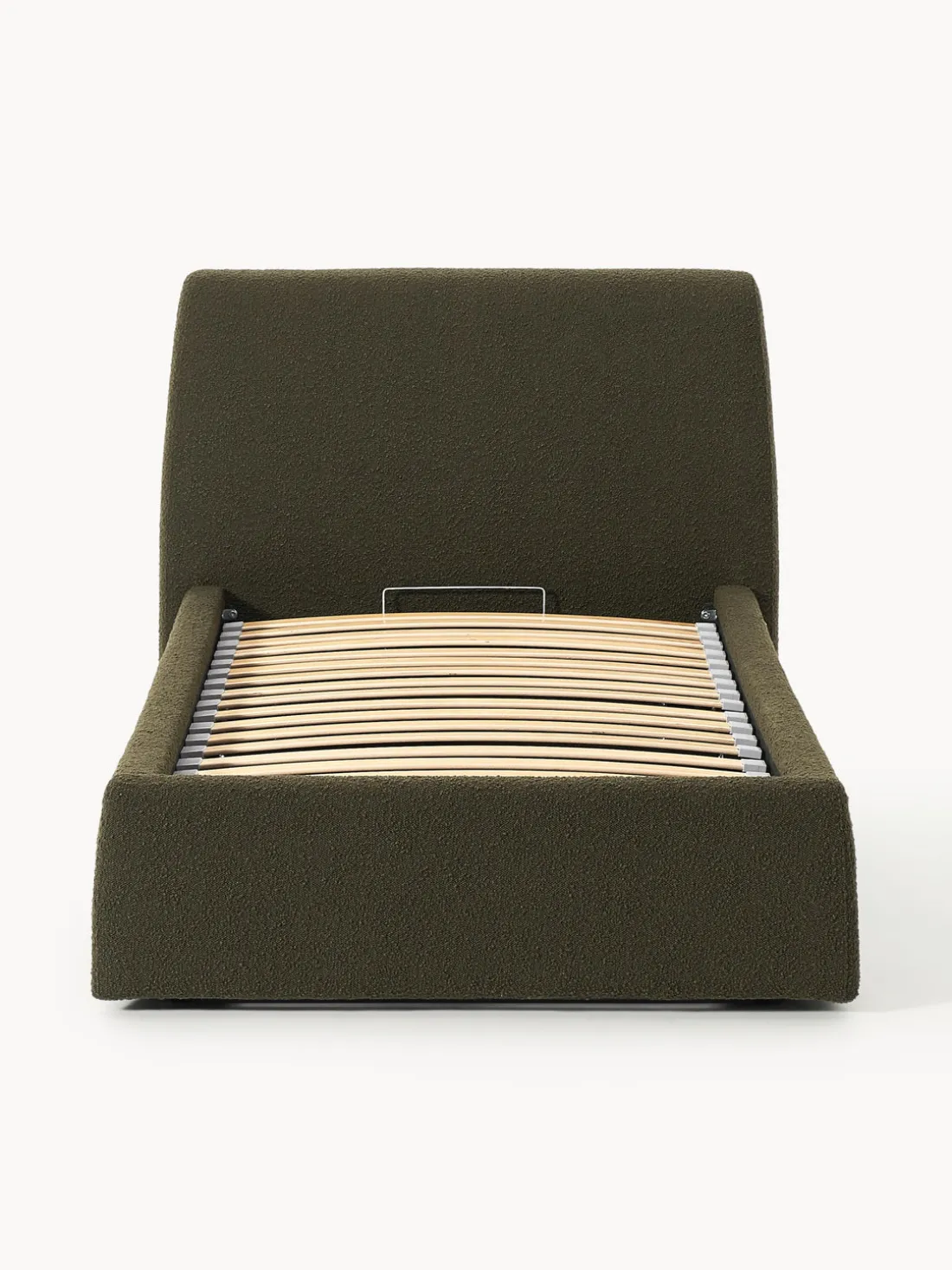 Cama individual en tejido bouclé con espacio de almacenamiento Cloud