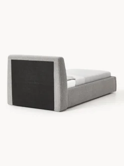 Cama individual en tejido bouclé con espacio de almacenamiento Cloud