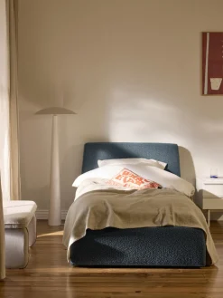 Cama individual en tejido bouclé Cloud