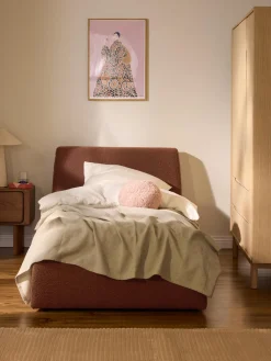 Cama individual en tejido bouclé Cloud