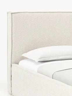 Cama individual tapizada en tejido bouclé con espacio de almacenamiento Dream