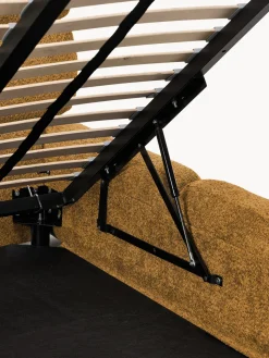 Cama individual tapizada en borreguillo bouclé con espacio de almacenamiento Tayla