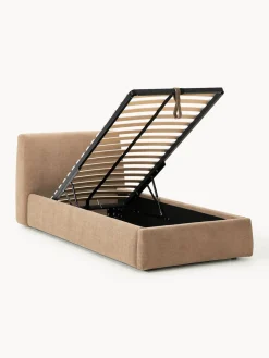 Cama individual tapizada con espacio de almacenamiento Cloud