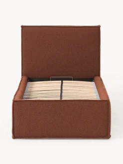 Cama individual tapizada en tejido bouclé con espacio de almacenamiento Dream