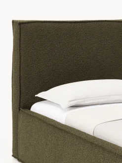 Cama individual tapizada en tejido bouclé Dream