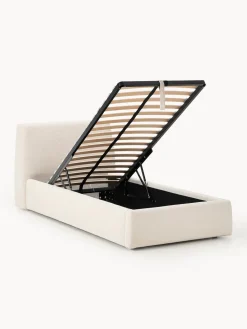 Cama individual tapizada con espacio de almacenamiento Cloud