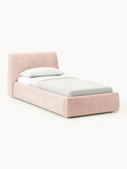 Cama individual tapizada con espacio de almacenamiento Cloud