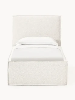 Cama individual tapizada en tejido bouclé Dream