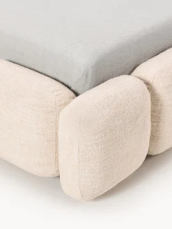 Cama individual tapizada en borreguillo bouclé Tayla