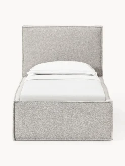 Cama individual tapizada en tejido bouclé Dream