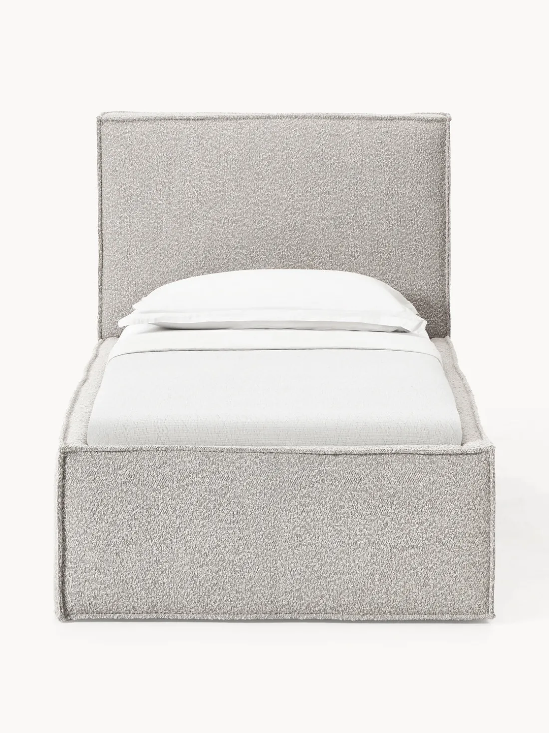 Cama individual tapizada en tejido bouclé Dream