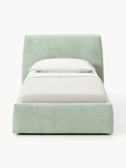 Cama individual tapizada con espacio de almacenamiento Cloud