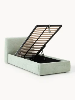 Cama individual tapizada con espacio de almacenamiento Cloud