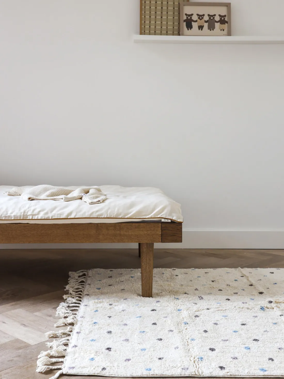 Cama infantil artesanal de madera de roble Eli, 90 x 160 cm