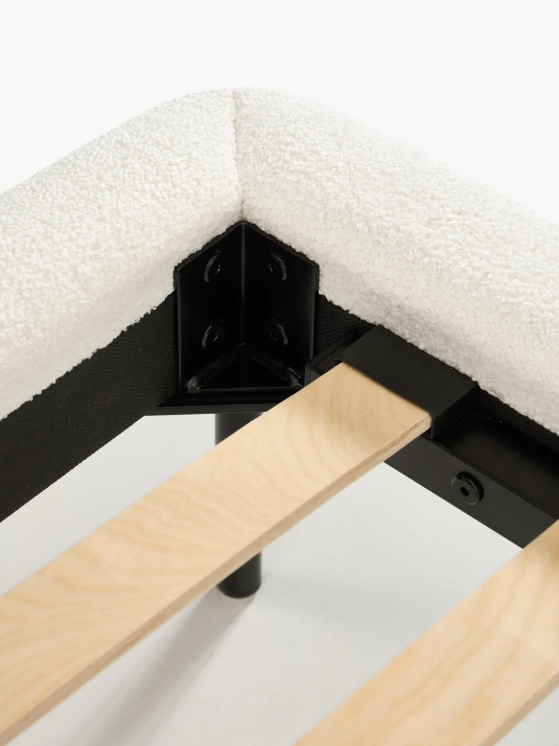 Cama tapizada de borreguillo bouclé Amelia