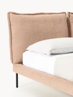 Cama tapizada de borreguillo bouclé Amelia