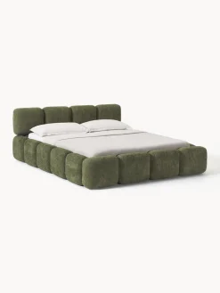 Cama tapizada de borreguillo bouclé Tayla