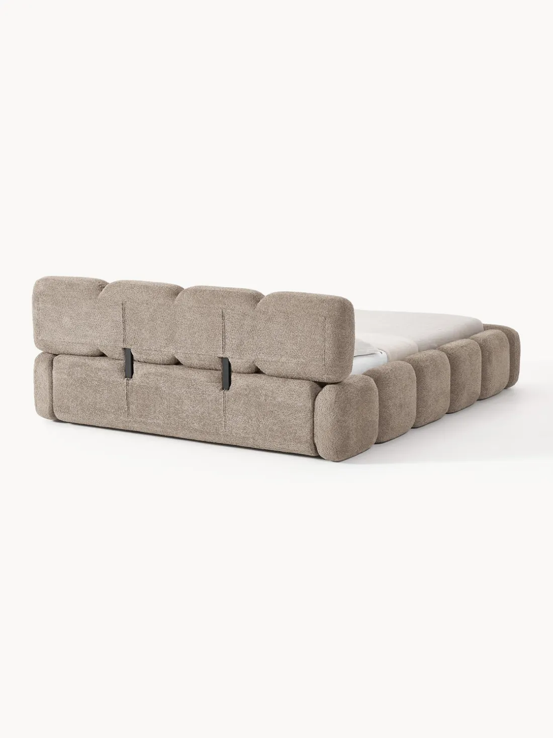 Cama tapizada de borreguillo bouclé Tayla