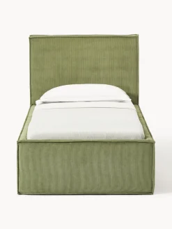 Cama tapizada de pana con espacio de almacenamiento Dream