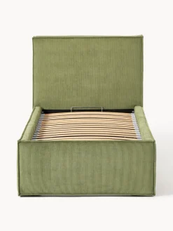 Cama tapizada de pana con espacio de almacenamiento Dream