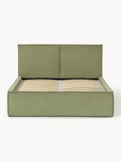 Cama tapizada de pana con espacio de almacenamiento Dream