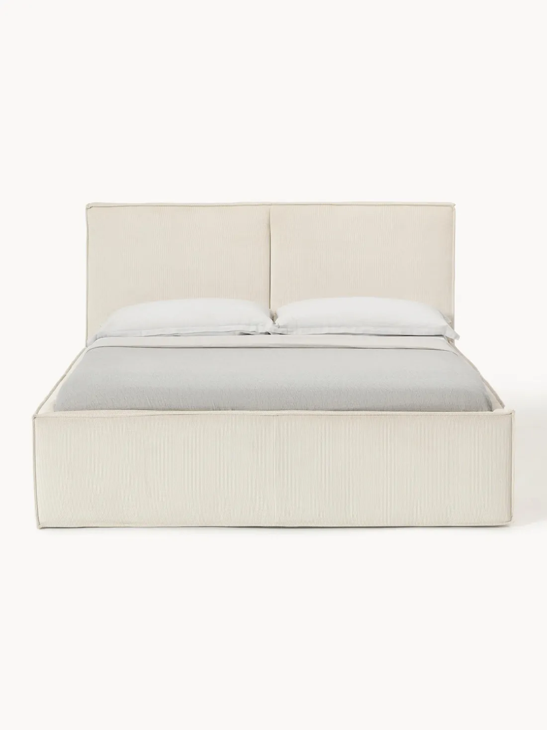 Cama tapizada de pana con espacio de almacenaje Dream