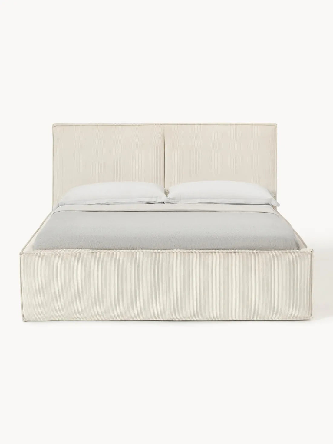 Cama tapizada de pana con espacio de almacenaje Dream