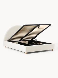 Cama tapizada Ebba, con espacio de almacenamiento