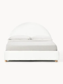 Cama tapizada en borreguillo Ebba, con espacio de almacenamiento