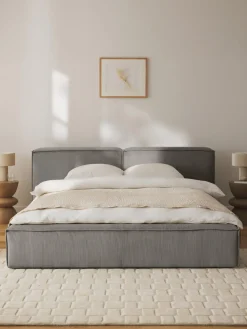 Cama tapizada en pana Lennon