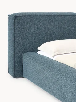 Cama tapizada en tejido bouclé Lennon